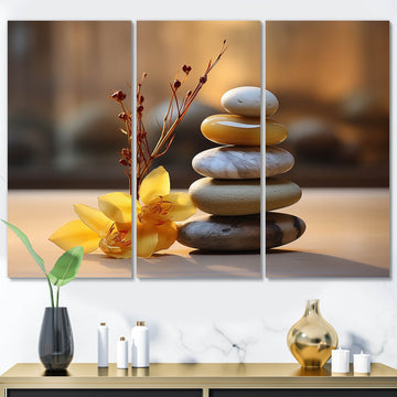 Zen Serenity Cairn Sculpture Balance II - Multi-Panels